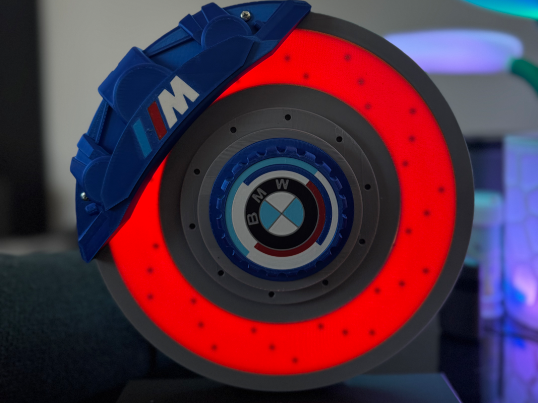 Glowing Brake Disc Lamp – 3D Printed Automotive Decor Light