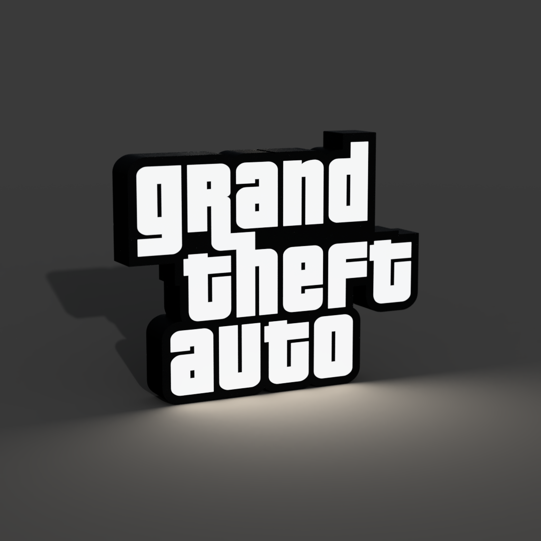 GTA Lightbox – 3D Printed Grand Theft Auto LED Lamp for Gamers