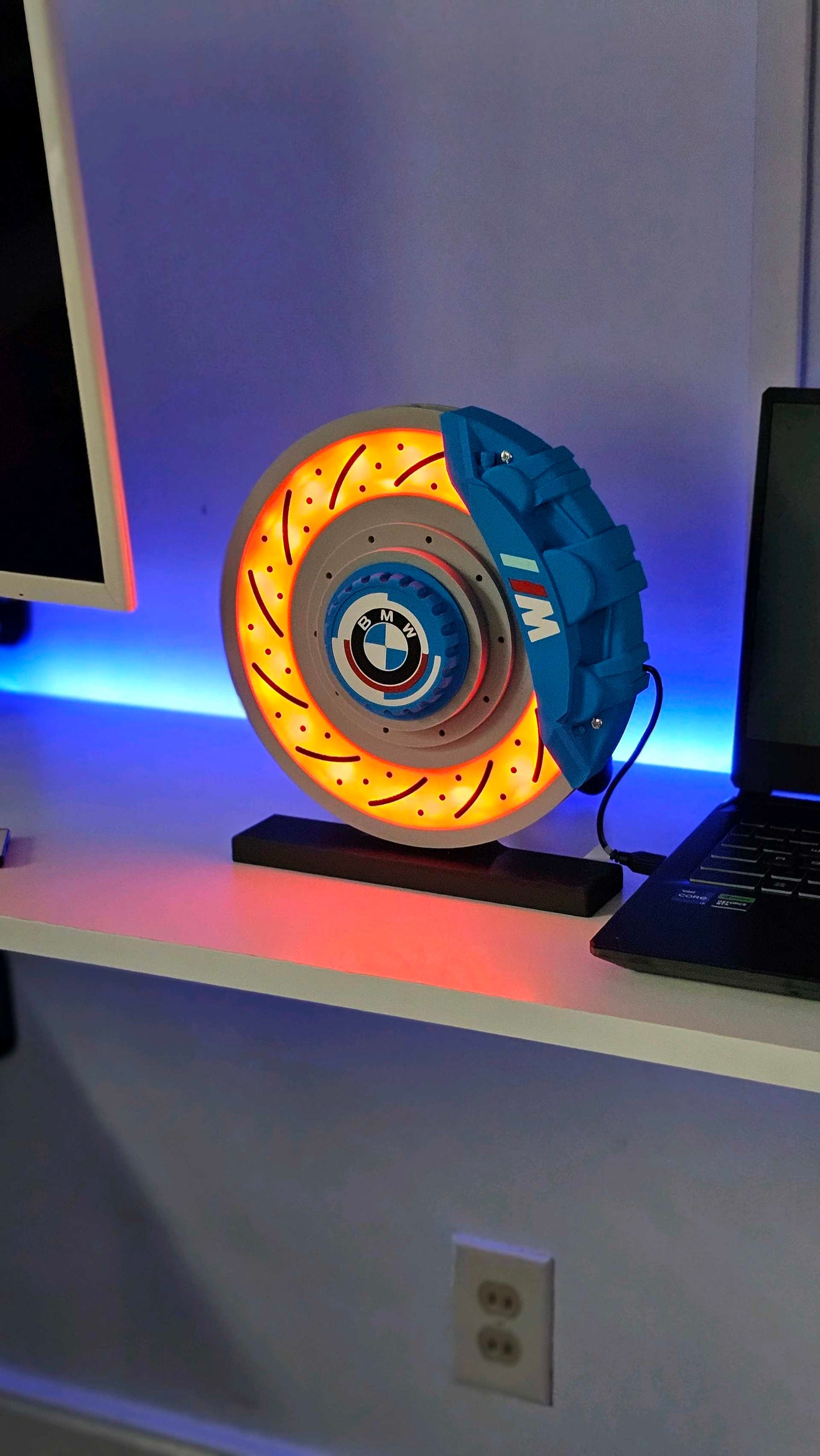 Glowing Brake Disc Lamp – 3D Printed Automotive Decor Light