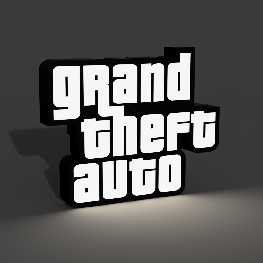 GTA Lightbox – 3D Printed Grand Theft Auto LED Lamp for Gamers