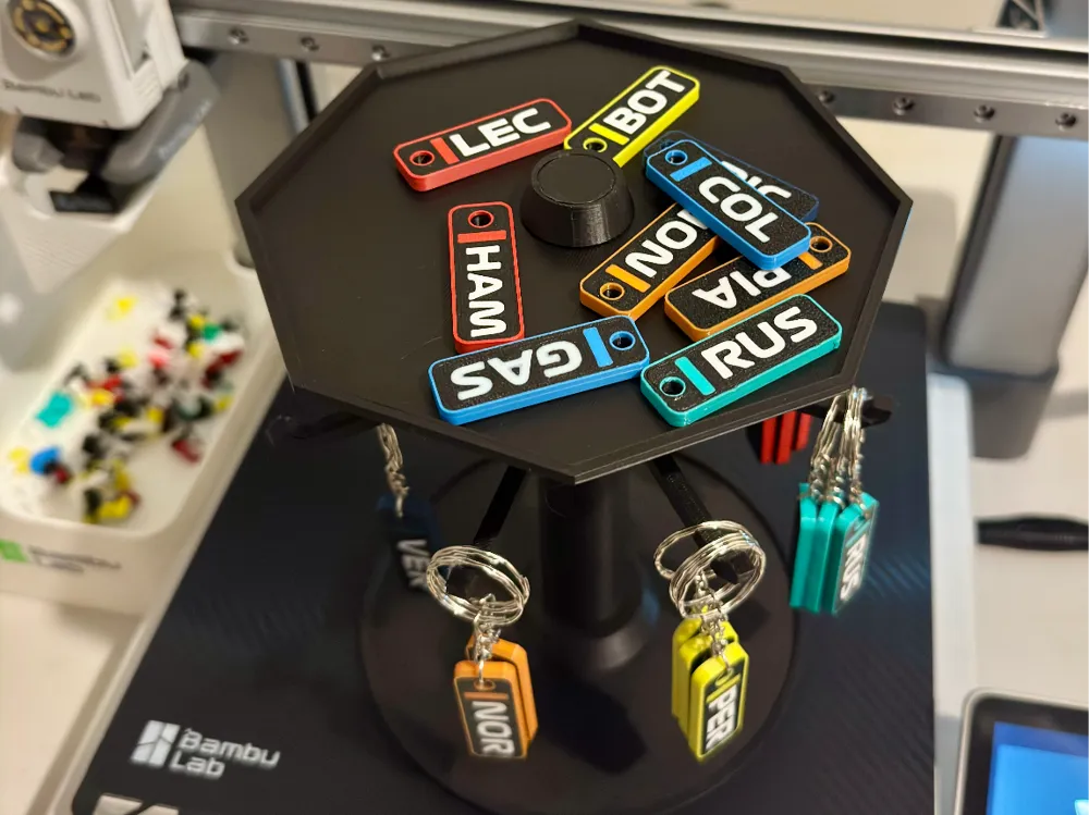 F1 Driver Tags Keychain 2026 – 3D Printed Formula 1 Gift
